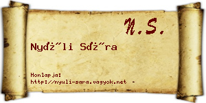 Nyúli Sára névjegykártya