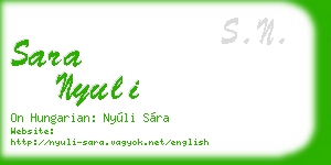 sara nyuli business card